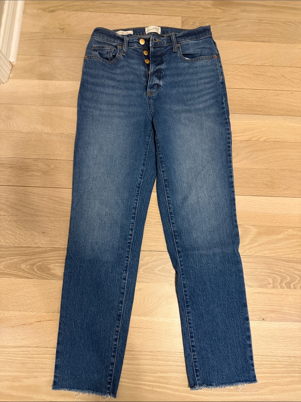 Universal Thread High-Rise Button-Fly Jeans in Medium Blue Wash